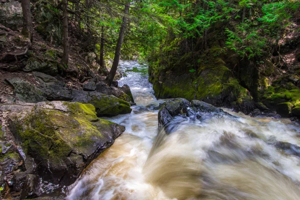 Wisconsin Waterfall Long Slide Falls Ett Flera Vattenfall Marinette County — Stockfoto