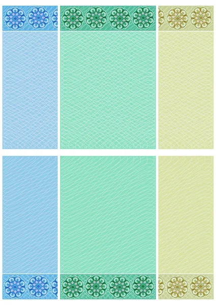 设计的陶瓷墙地砖的选项。蓝色和绿色。薄的弧形线和抽象花边框。矢量 eps10. — 图库矢量图片