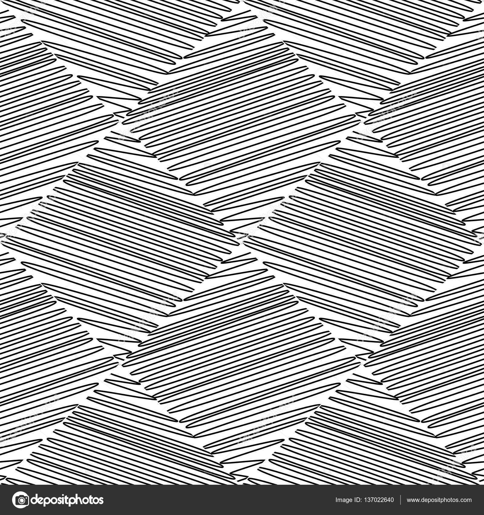 Abstract Quadratic Black And White Seamless Pattern Of Curved
