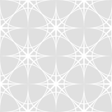 Gri bir arka plan üzerinde beyaz soyut öğelerin simetrik seamless modeli. Vektör eps10.