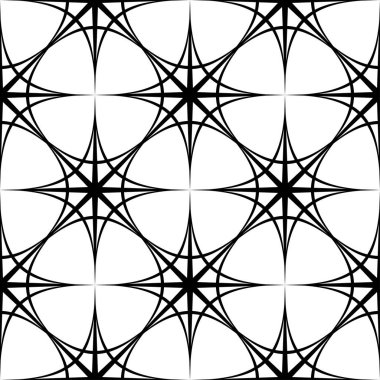 Beyaz bir arka plan üzerinde siyah soyut öğelerin simetrik seamless modeli. Vektör eps10.