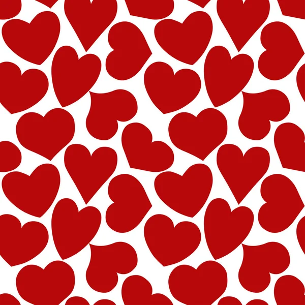 Seamless pattern with red hearts of different form on a white background. Vector eps 10.. — Stock Vector