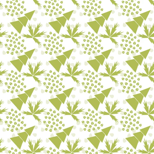 Vektör yeşil şematik ağaçlar üzerinde beyaz bir arka plan ile seamless modeli. EPS 10.