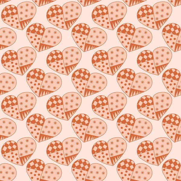 Textura perfecta de corazones estampados en colores rojos. Vector eps 10 . — Vector de stock