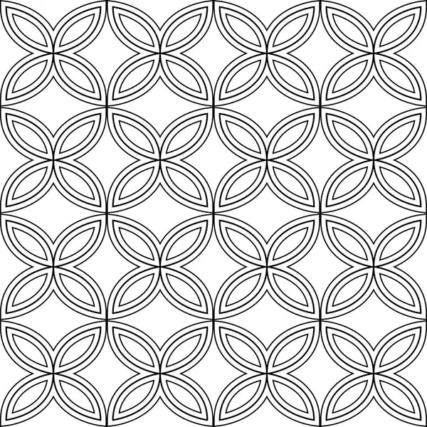 Seamless black and white pattern from abstract petals. White background. Vector eps10. — Stock Vector