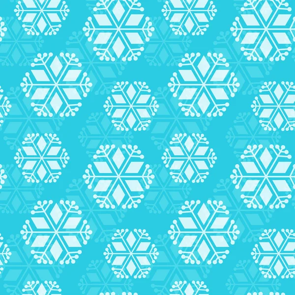 Vector Christmas Seamless Pattern Outlines Translucent White Snowflakes Aquamarine Background — Stock Vector