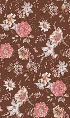 Arka planda kusursuz çiçek deseni