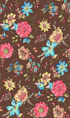 Arka planda kusursuz çiçek deseni