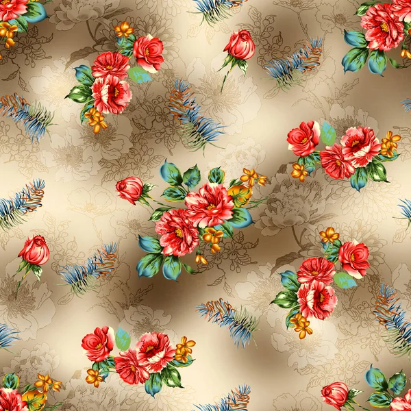 Flower print design with beautiful flower bunch on pastel color background,seamless pattern,background texture,floral pattern,abstract geometric background,vintage flower pattern,beautiful design on allover pattern