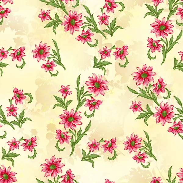 Seamless Cut Vintage Flower Cream Background Seamless Pattern Background Texture — Stock Photo, Image