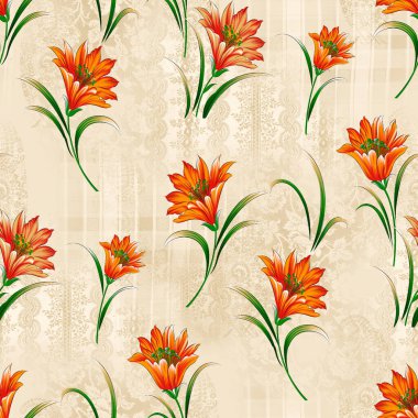 Kusursuz arkaplan, kusursuz desen, arkaplan dokusu, çiçek deseni, soyut geometrik arkaplan, klasik çiçek deseni, tüm bunların üzerindeki güzel tasarım.