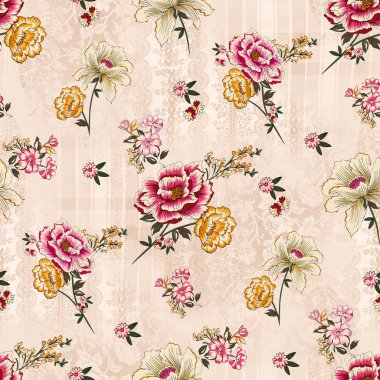 Kusursuz arkaplan, kusursuz desen, arkaplan dokusu, çiçek deseni, soyut geometrik arkaplan, klasik çiçek deseni, tüm bunların üzerindeki güzel tasarım.