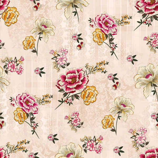 Vintage Floral Fabric Pattern stock photo (40326) - YouWorkForThem