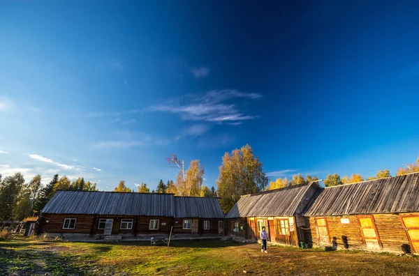 Xinjiang white haba village autumn scenery — Stock Photo, Image