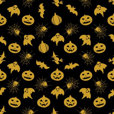 kesintisiz Cadılar Bayramı sarı ve siyah