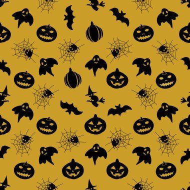 kesintisiz Cadılar Bayramı sarı ve siyah