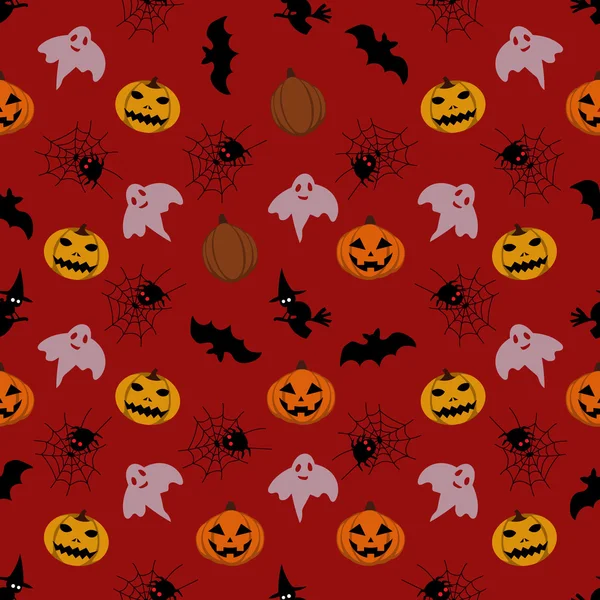 Nahtloser halloween mit roter farbe — Stockvektor
