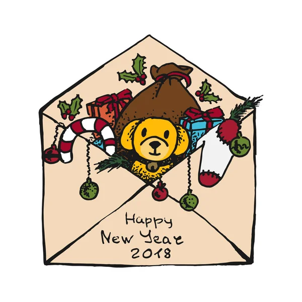 Happy 2018 yeni yıl kartı. 