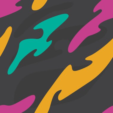 Seamless modeli farklı bir tasarım için parlak soyut noktalar. Renkli soyut desen. Sıvı mürekkep. Modern tarz eğilimleri. Arka plan afiş, kimlik, web tasarım.