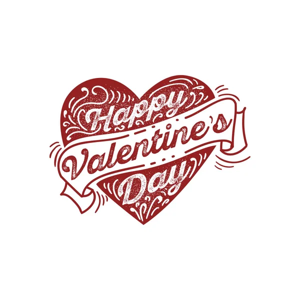 Happy Valentine Day Vector Card Typography — Stock Vector
