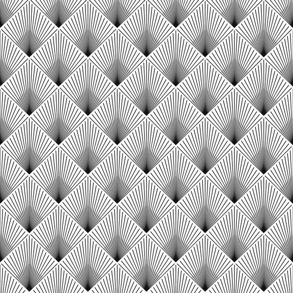 Art deco bir rhombus şeklinde yaprakları ile seamless modeli.