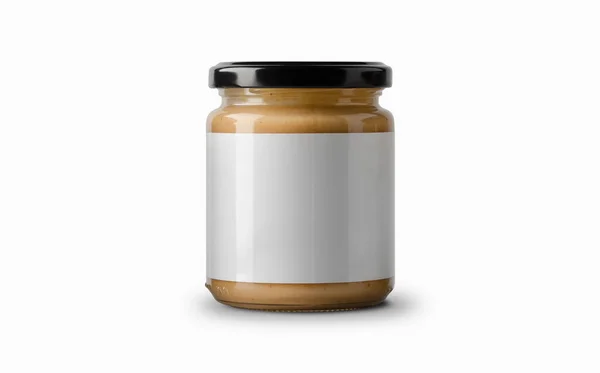 Manteiga Amendoim Jar Mock — Fotografia de Stock