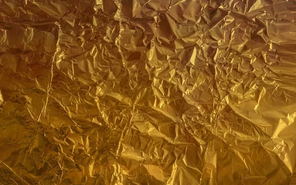 Golden Wrinkled Paper Sheet Texture — Stockfoto