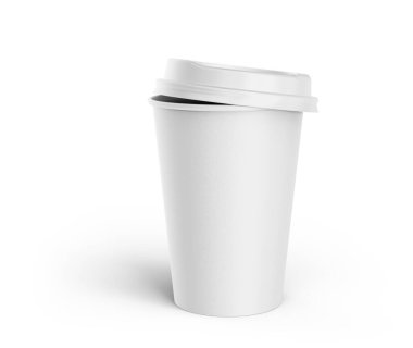 Beyaz arkaplanda izole edilmiş fincan