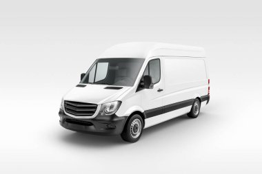 Arkaplanda beyaz minibüs izole edildi