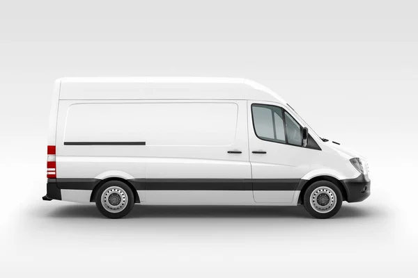 Arkaplanda beyaz minibüs izole edildi