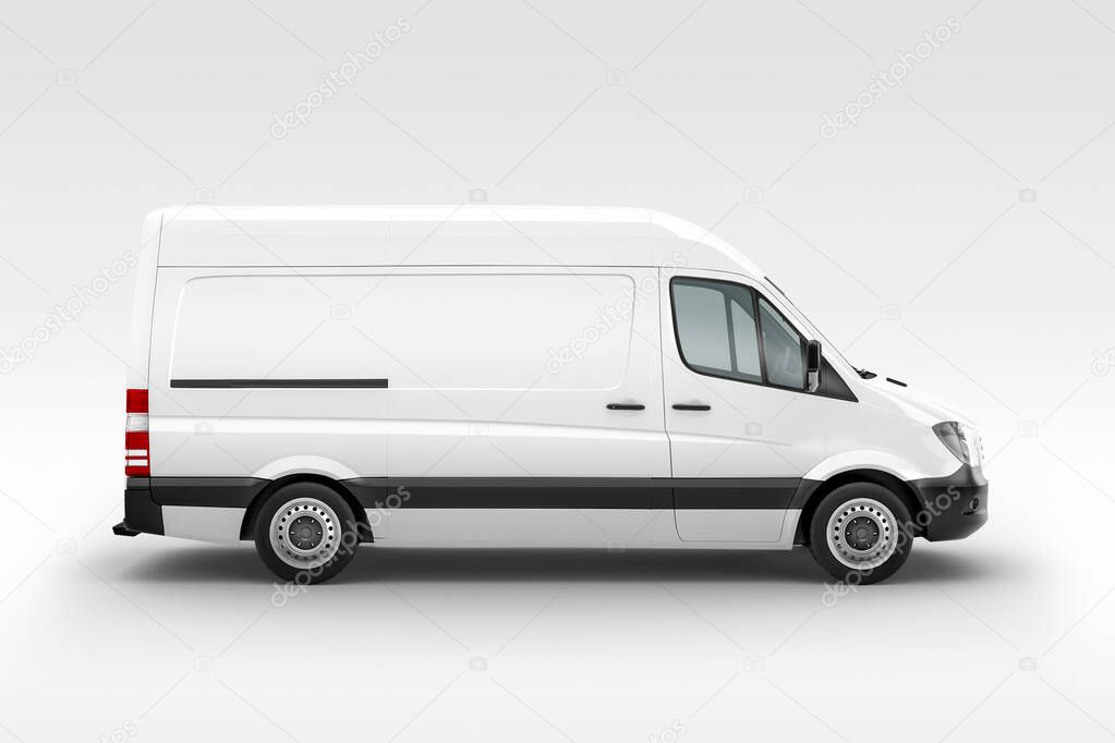 White van isolated on Background