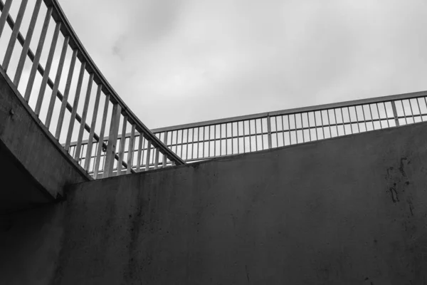 Pedestrian Bridge Black White Germany — Stock Photo, Image