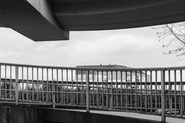 Pedestrian Bridge Black White Germany — Stock Photo, Image