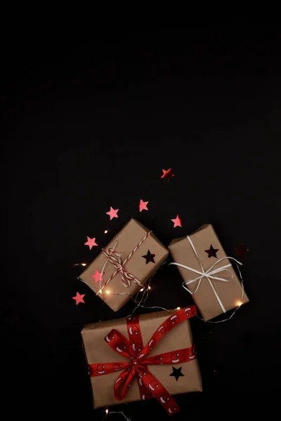 Capodanno flatlay. Albero di Natale e decorazioni. 2020. Merr — Foto Stock