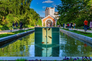 MOSCOW, RUS - 24 Mayıs 2019: Moskova Devlet Üniversitesi Botanik Bahçesi 