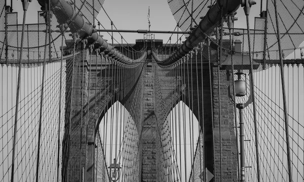 Manhattan Bridge preto e branco, Nova Iorque — Fotografia de Stock