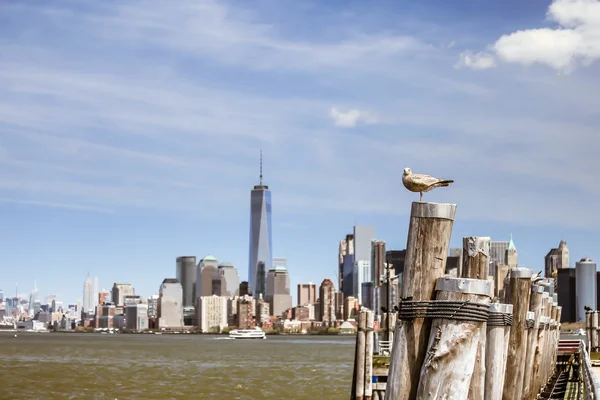 Nova Iorque Manhattan skyline sobre Hudson River — Fotografia de Stock