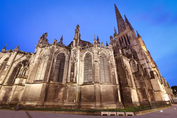 Saint Andre Cathedral at Twilight, Bordeaux, Franciaország — Stock Fotó