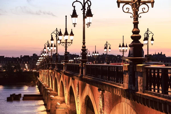 Pont de Pierre Köprüsü, Bordeaux, Fransa — Stok fotoğraf
