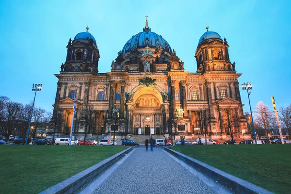 Catedral Berlín Berliner Dom Por Noche Berlín Alemania — Foto de Stock