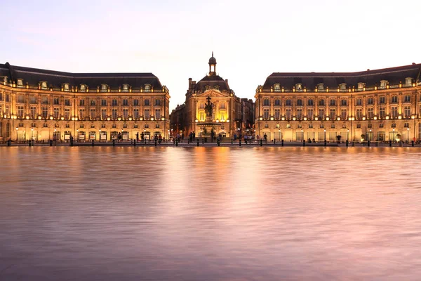 Riflessione Place Bourse Bordeaux Francia Patrimonio Mondiale Dell Unesco — Foto Stock