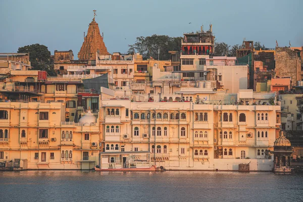 Vista Ciudad Udaipur Lago Pichola Mañana Rajasthan India —  Fotos de Stock