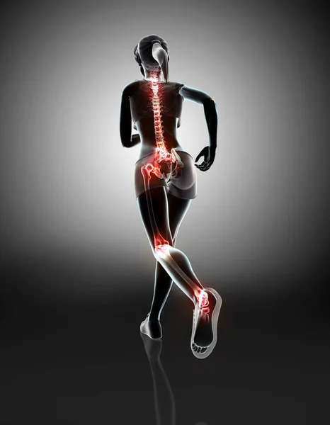 3D çizim - kadın runing poz.