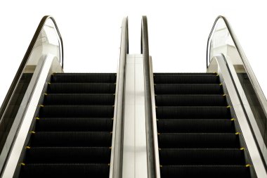 Merdiveni olan modern ve lüks yan yürüyen merdiven.