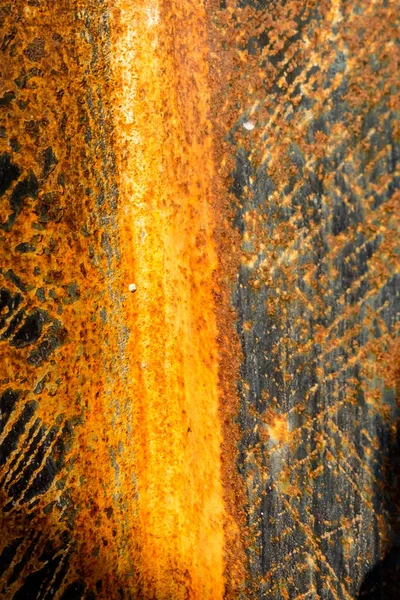 Una Textura Metálica Oxidada Color Naranja Brillante Con Patrón Rasguño — Foto de Stock