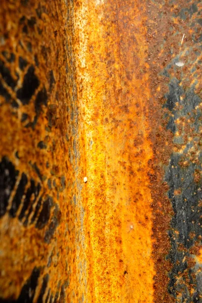 Uma Textura Metálica Rusty Desgastada Alaranjada Brilhante Com Padrão Risco — Fotografia de Stock