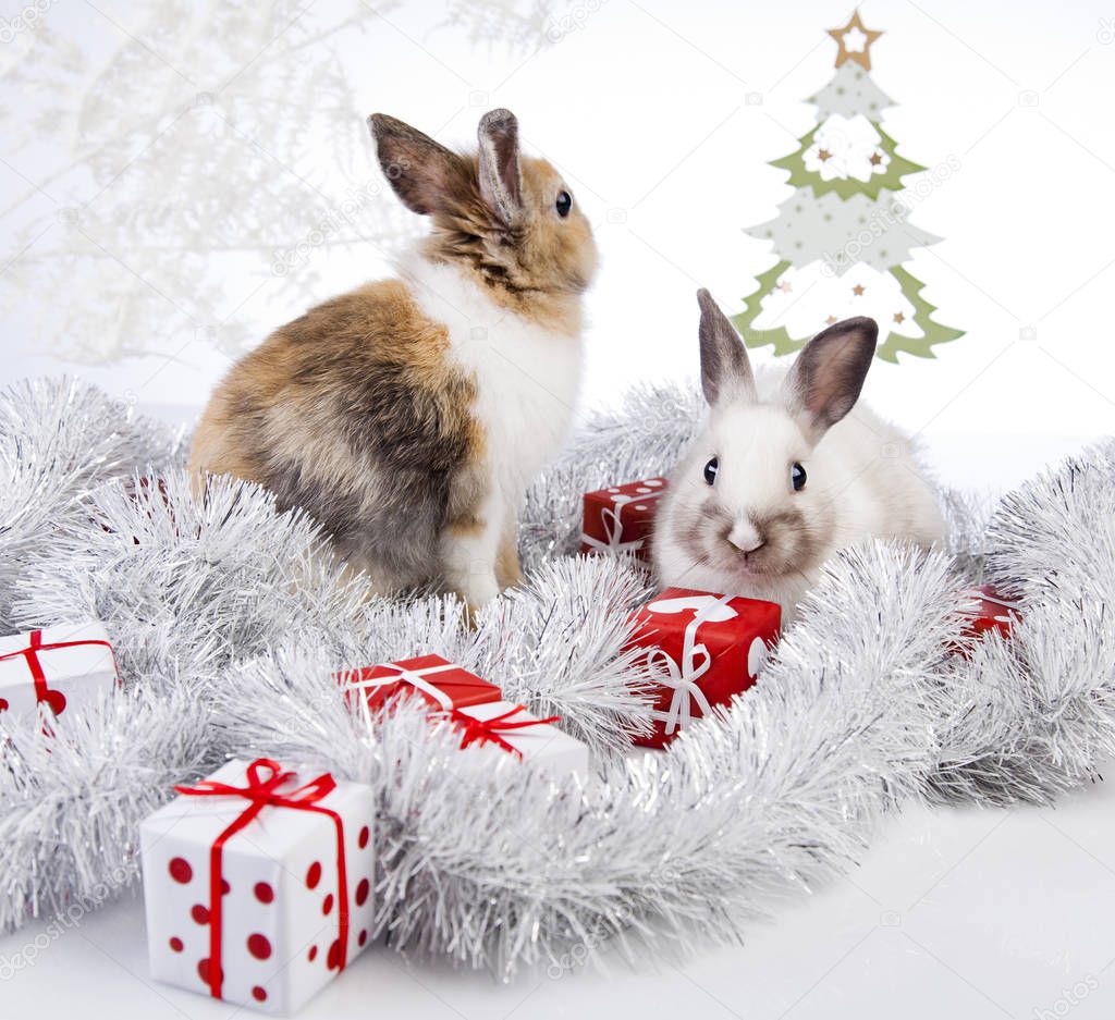 Christmas rabbit decoration
