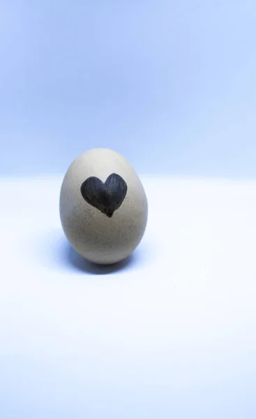 Heart Written Egg Light Background — Stock Photo, Image