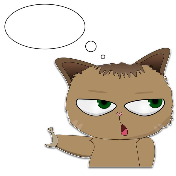 Illustratie Toont Een Kat Met Een Emotie Van Ontkenning Afbeelding — Stockfoto