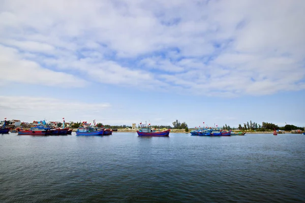 Quang Ngai Vietnam Januar 2020 Boote Auf See Zum Mondneujahr — Stockfoto